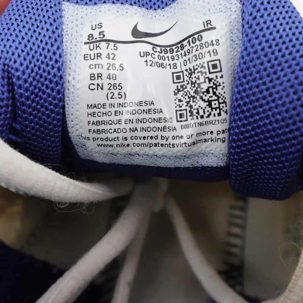 Nike Air Max Plus‎ CJ9928-100 Sneakers Blue White Mens 8.5 No Insoles